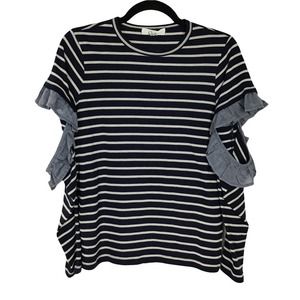 Clu too striped cold arm long sleeve tee striped XS